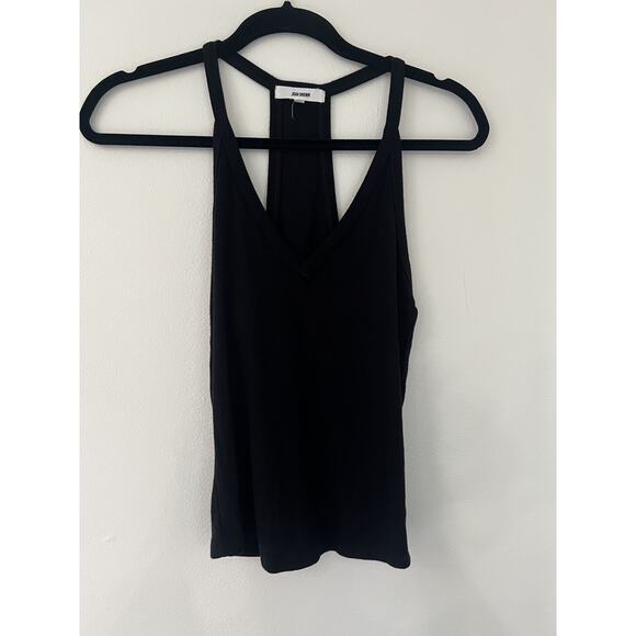 Joah Brown V Neck Raceback Tank Black Flexrib sz M/L Fitted Stretchy Supportive - Picture 3 of 7